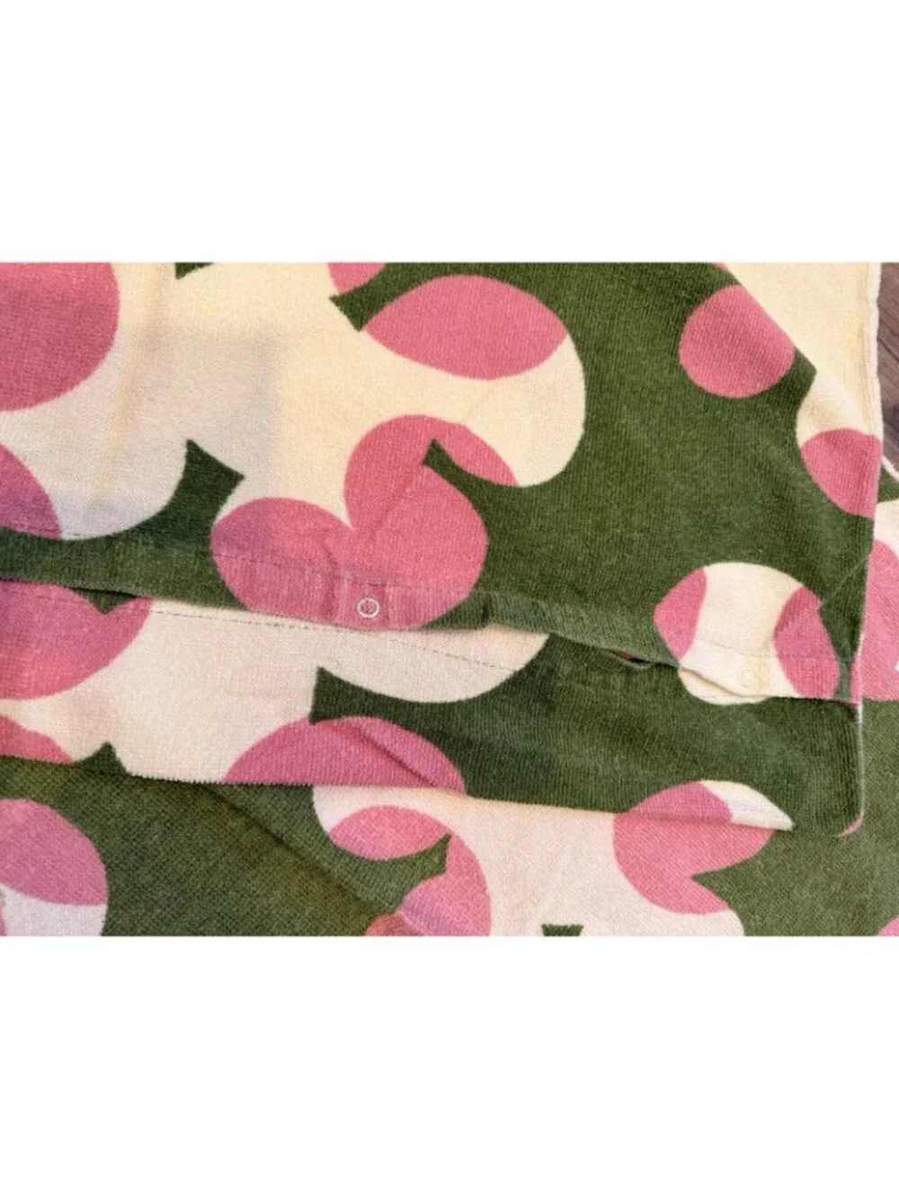 2 Vintage 70s Mod Terry Cloth Pillow Covers Pink Green Floral Retro Upcycled 28” - Picture 3 of 16